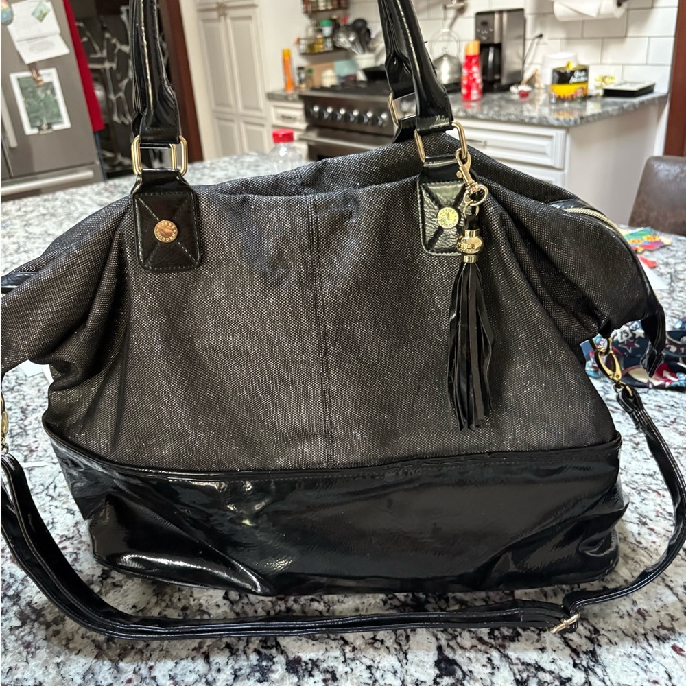 Steve Madden Black and Silver Travel Bag